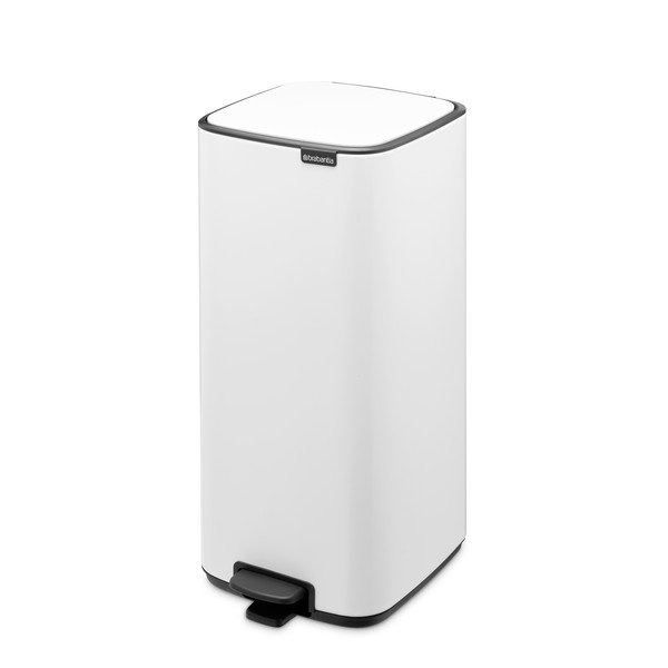 Cestino per la spazzatura bianco in acciaio con pedale 30 l Bo – Brabantia