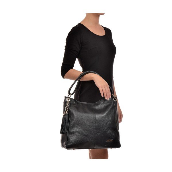 Borsa in pelle nera Kare Nero - Anna Luchini-image-4