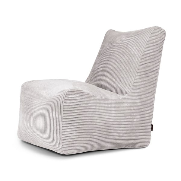 Puof a sacco grigio chiaro con rivestimento in velluto a coste Seat Lounge – SLOWDOWN