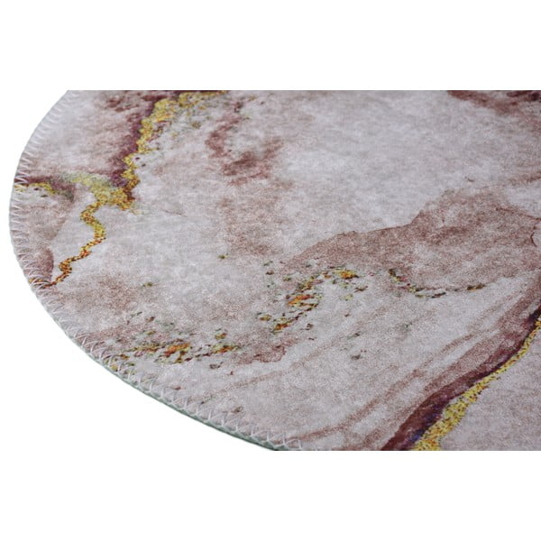 Tappeto rotondo lavabile in marrone-oro ø 120 cm - Vitaus-image-2