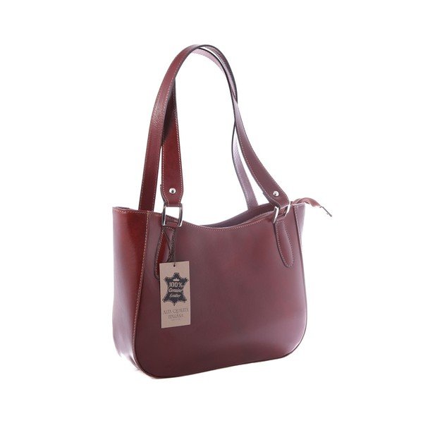 Hnědá kožená kabelka Chicca Borse Sandrine-image-4