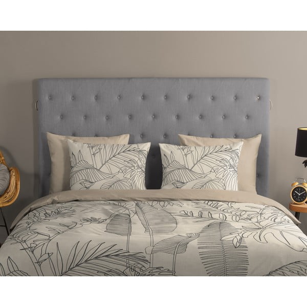 Set copripiumino e federa beige in cotone per letto singolo ed esteso 140x220 cm Sym – Good Morning-image-2