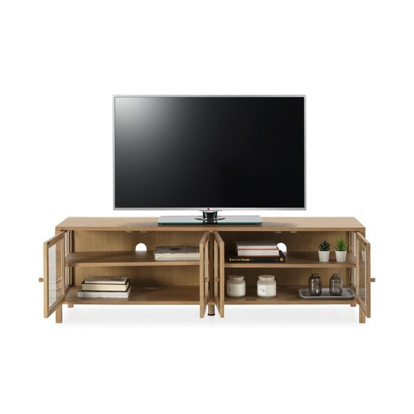 Mobile TV di colore naturale con effetto rovere 160x50x40 cm Ceci – MOME-image-4