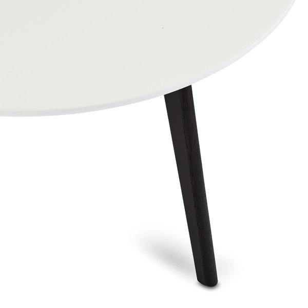 Tavolino bianco e nero con gambe in rovere , Ø 80 cm Life - Furnhouse-image-4