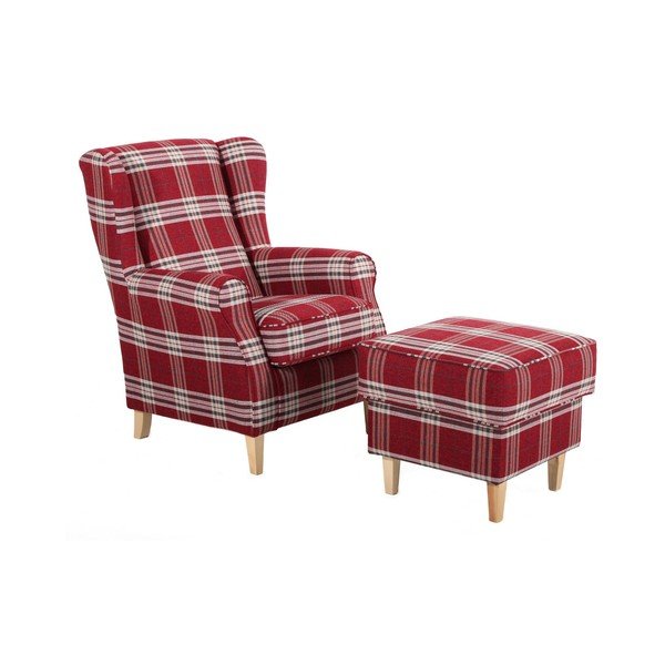 Pouf a scacchi rossi Lorris - Max Winzer-image-3