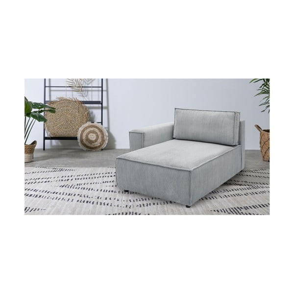 Modulo divano in velluto a coste grigio chiaro, angolo sinistro Nihad modular - Bobochic Paris-image-1