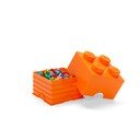 Scatola portaoggetti arancione quadrata - LEGO®