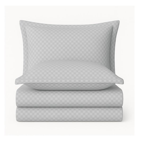 Set copripiumino e federa grigio in cotone renforcé per letto singolo 140x200 cm Checkered – Mila Home Luxury