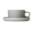Set di 2 tazze da tè in ceramica grigio chiaro con piattini , 170 ml Pilar - Blomus