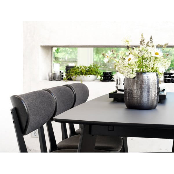 Sedia da pranzo in rovere nero con seduta grigio scuro Cato - Rowico-image-2