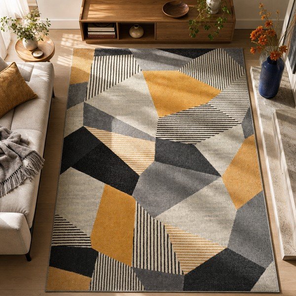 Tappeto arancione e grigio , 60 x 120 cm Gladys Sarro - Universal-image-1