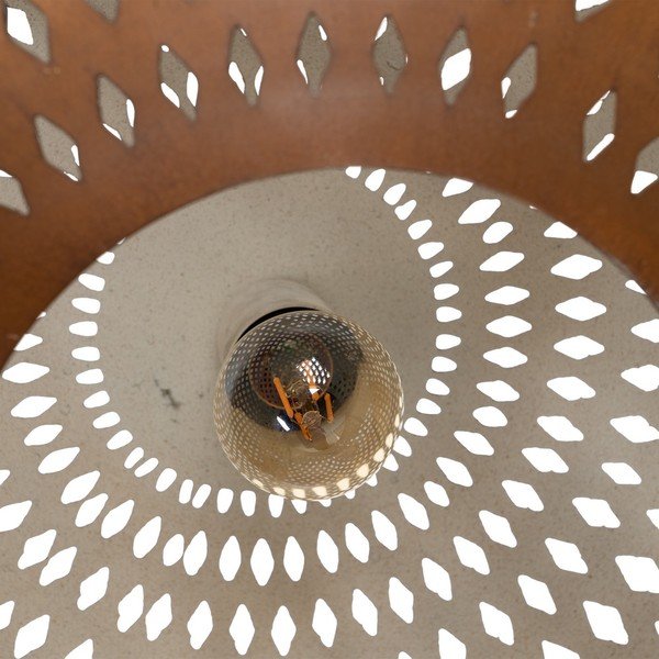 Lampadario color oro con paralume in metallo ø 56 cm - Ixia-image-1