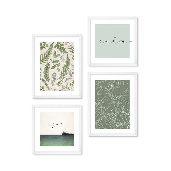 Set di 4 poster in cornice 30x40 cm Calm - knor