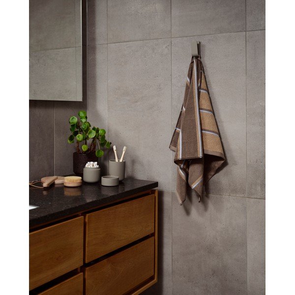 Asciugamano marrone/beige in cotone 50x100 cm Sauna – Zone-image-1