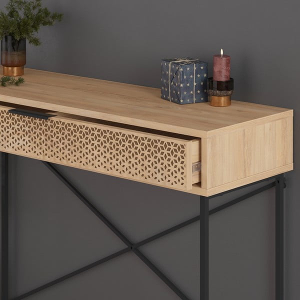 Consolle in rovere naturale 35,5x110 cm Ecrin - Marckeric-image-1