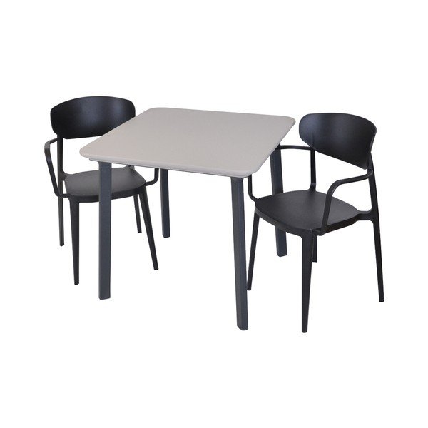Sedia da giardino in plastica nera Mare - Rojaplast-image-3