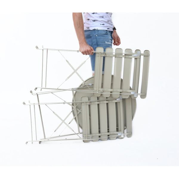 Set da pranzo da giardino beige per 2 persone Bistro - Rojaplast-image-4