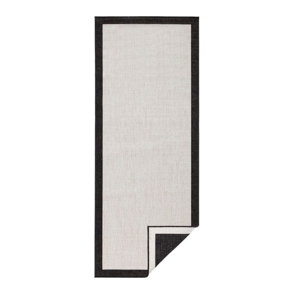 Tappeto da esterno nero e crema , 80 x 350 cm Panama - NORTHRUGS