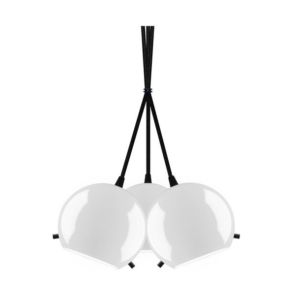 Lampada a sospensione lucida bianca e nera MYOO Elementary 3BS - Sotto Luce-image-2
