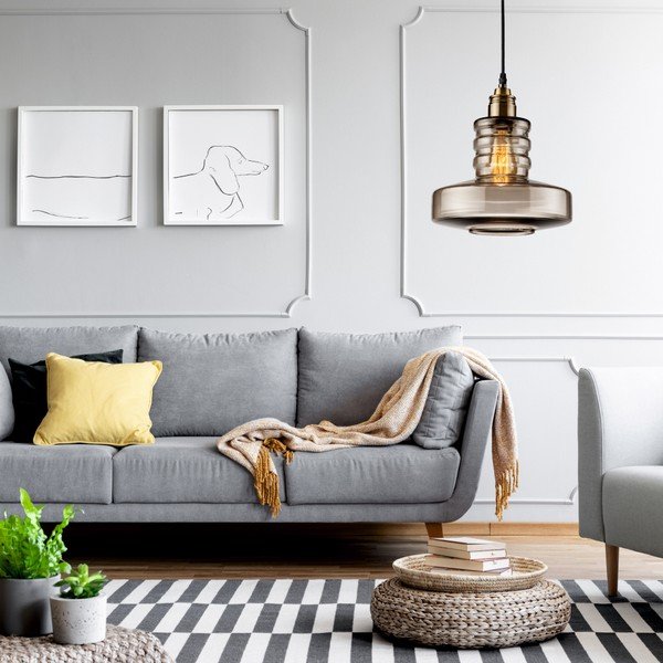 Ciondolo in vetro di colore grigio Ciondolo - LAMKUR-image-1