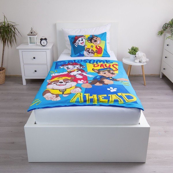 Set copripiumino e federa da bambini blu in cotone per culla 100x135 cm Paw Patrol "Pawsome days ahead" – Jerry Fabrics-image-1