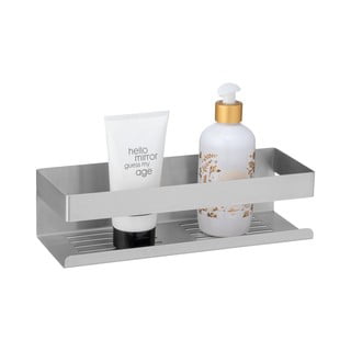 Mensola da bagno color argento opaco adesiva in acciaio inox Genova Matt - Wenko