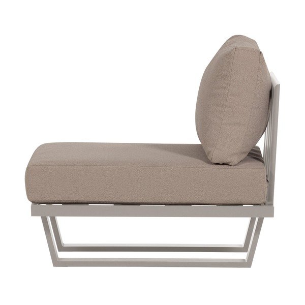 Poltrona da esterno greige in metallo/in imbottito Bear – WOOOD-image-2