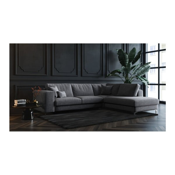 Divano letto grigio scuro Devichy , angolo destro Rothe - devichy-image-4