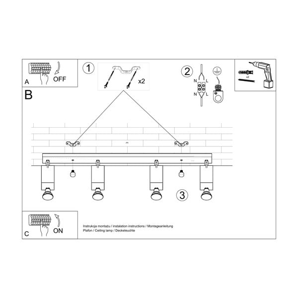Apparecchio da soffitto bianco Toscana - Sollux-image-4