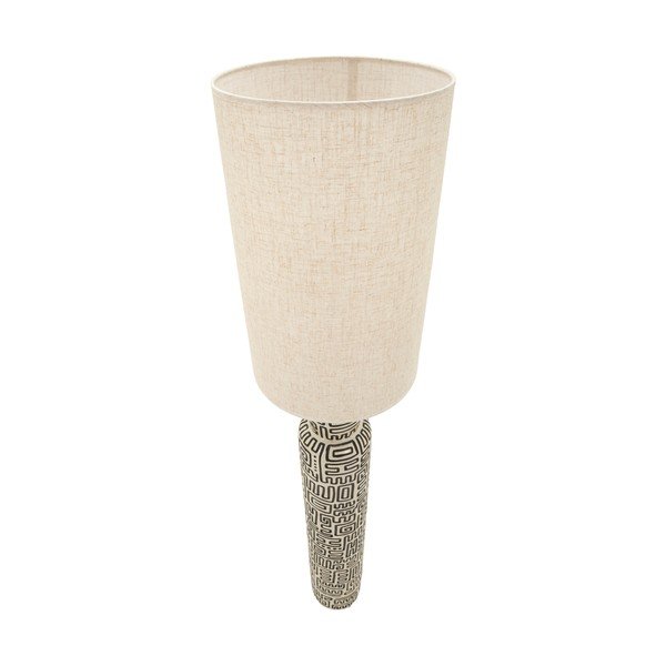 Lampada da terra nera/color crema con paralume in tessuto (altezza totale 145 cm) Nairobi – Mauro Ferretti-image-4