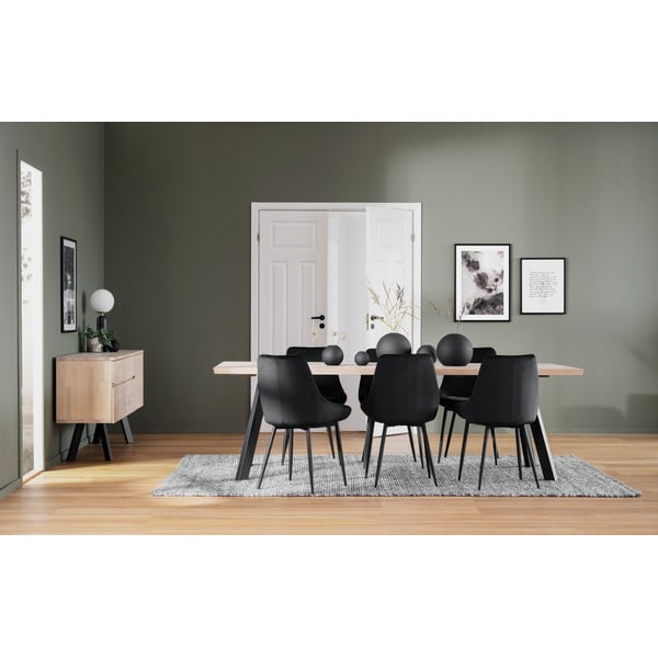 Sedie da pranzo in velluto nero in un set di 2 pezzi Sierra - Rowico-image-1