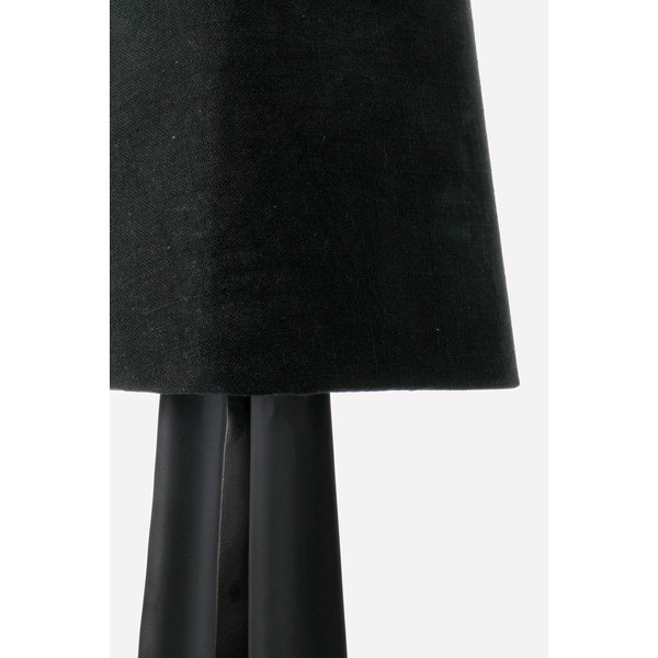 Lampada da tavolo nera in metallo con paralume in tessuto (altezza totale 61 cm) Tripura – Bizzotto-image-3