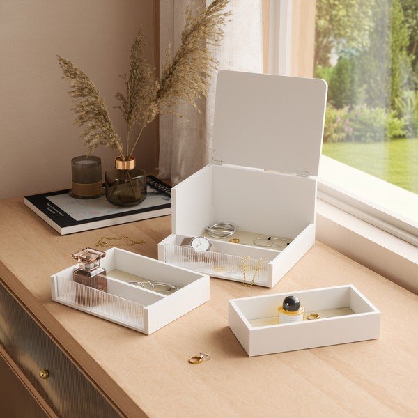Organizer da bagno bianco opaco in legno Malibu – Umbra-image-4