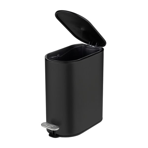 Cestino per la spazzatura nero opaco in acciaio con pedale 5 l Collungo – Wenko-image-4
