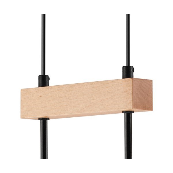 Lampadario nero/di colore naturale Orazio – LAMKUR-image-4