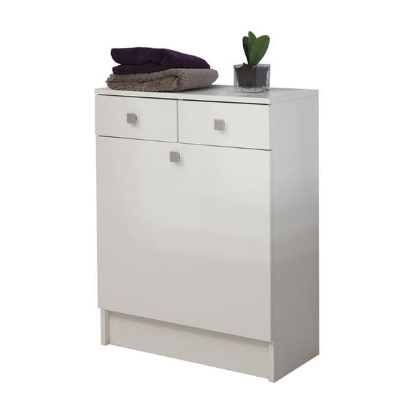 Mobile da bagno bianco per cesto portabiancheria Combi, larghezza 60 cm - Symbiosis