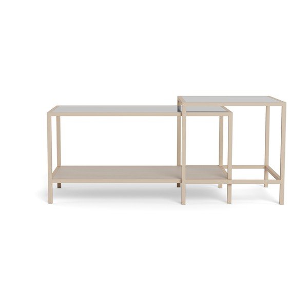 Set di tavolini da salotto grigi in acciaio 2 pz 50x90 cm Seaford – Actona-image-1