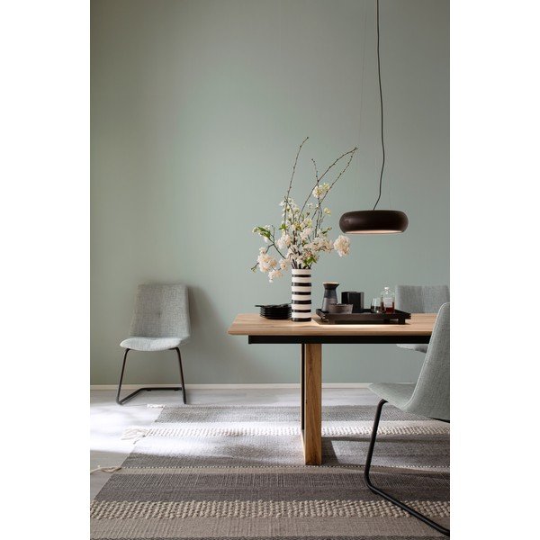 Lampadario a LED nero dimmerabile con paralume in metallo ø 40 cm Wood - Fischer & Honsel-image-1