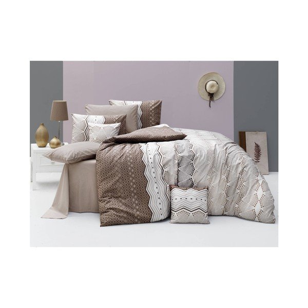 Lino con lenzuolo per un letto Nazenin Home Ekinoks Sugar, 160 x 220 cm - Mijolnir