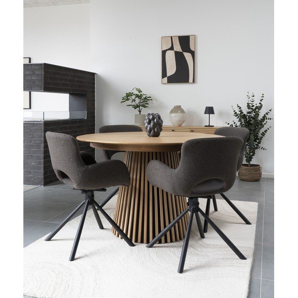 Set di sedie da pranzo marrone in imbottito con braccioli 2 pz Amorim – House Nordic-image-1