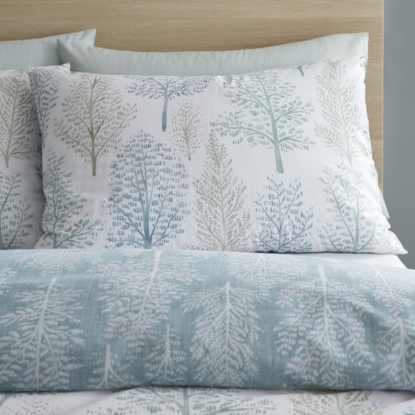 Biancheria da letto bianco-verde per letto matrimoniale 200x200 cm Wilda Tree - Catherine Lansfield-image-3