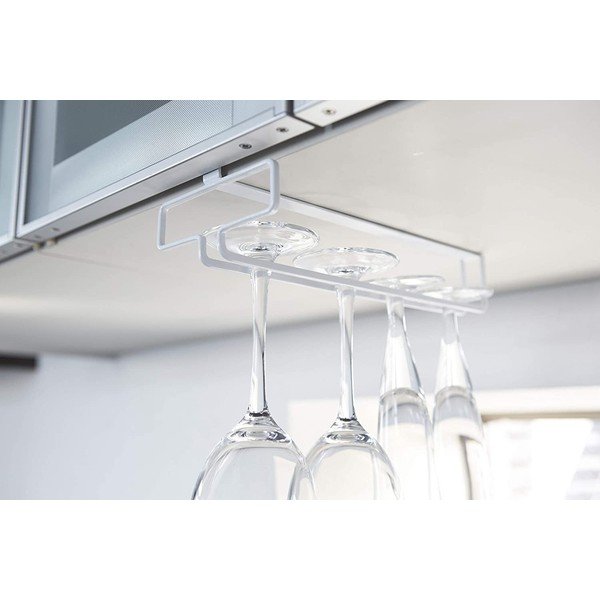 Portabicchieri da vino da appendere bianco in metallo Tower – YAMAZAKI-image-2