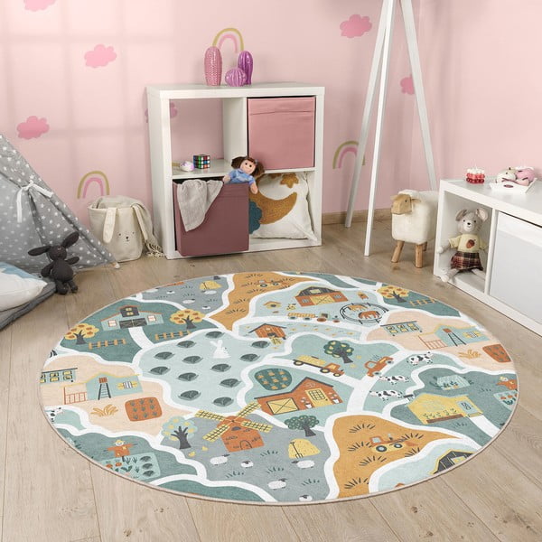 Tappeto da gioco per bambini lavabile ø80 cm Farmer's Life – Mila Home-image-4