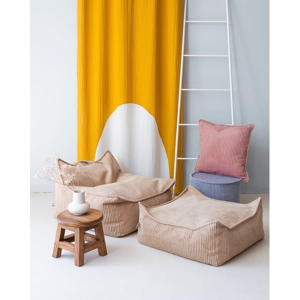 Pouf a sacco per bambini marrone chiaro con rivestimento in velluto a coste Square – Wigiwama-image-3