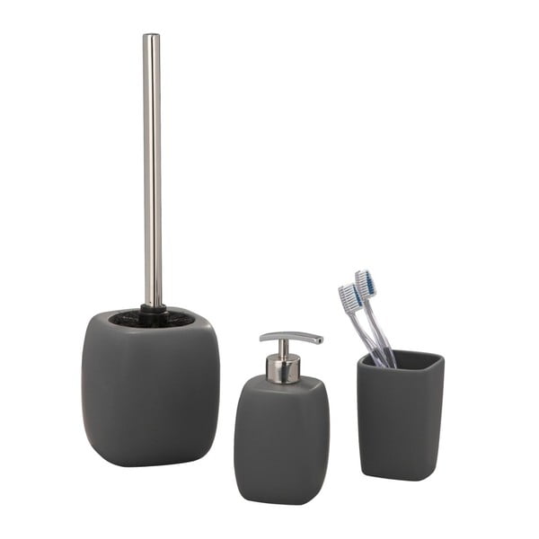 Tazza in ceramica grigia per spazzolini da denti Faro - Wenko-image-1