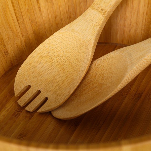 Set di 2 posate e ciotole in bambù per insalata - Casa Selección-image-1