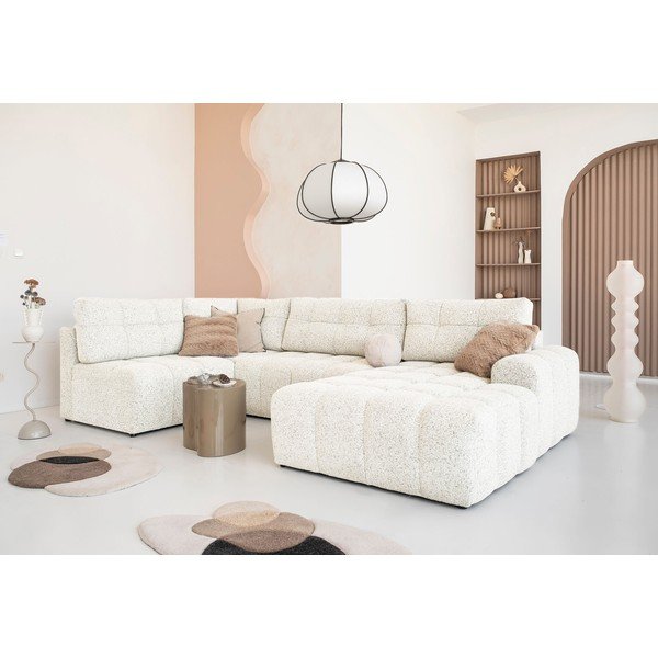 Divano angolare componibile color crema allungabile/con contenitore (con penisola a sinistra) Lulu – Miuform-image-1