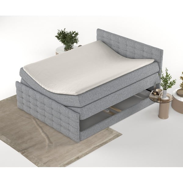 Letto boxspring grigio con spazio contenitivo 160x200 cm Blend - Maison de Rêve-image-4
