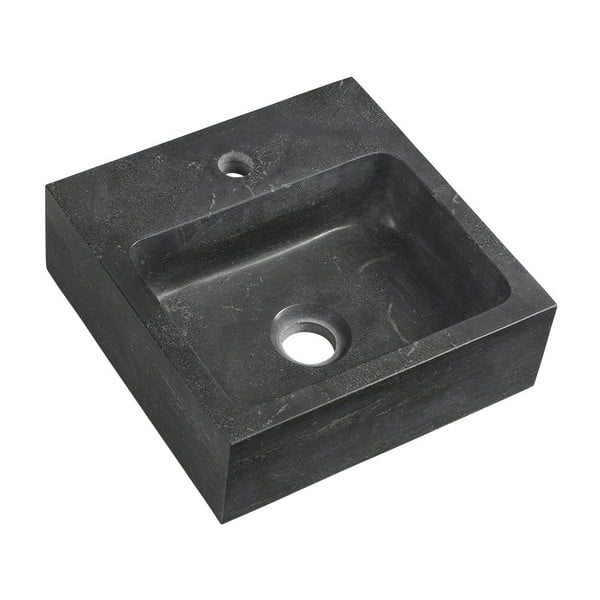 Lavabo nero in pietra 30x30 cm Blok – Sapho