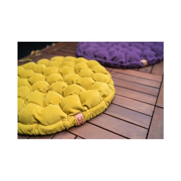 Cuscino di seduta grigio-azzurro con sfere massaggianti , ⌀ 75 cm Bloom - Linda Vrňáková-image-4